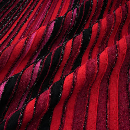 Raven Red Sequin Striped Mini Dress
