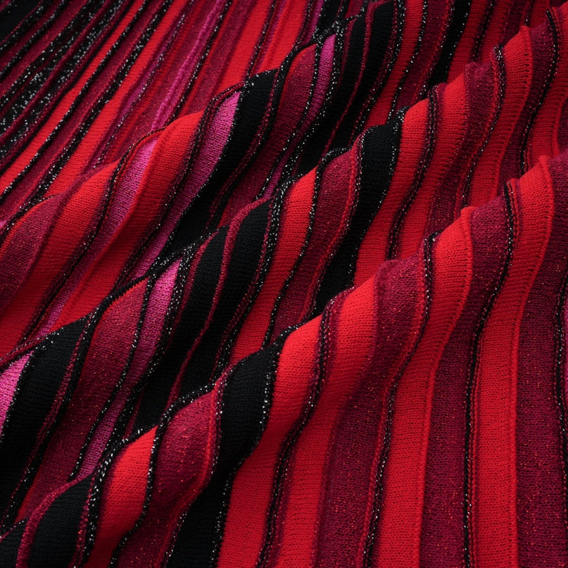 Raven Red Sequin Striped Mini Dress