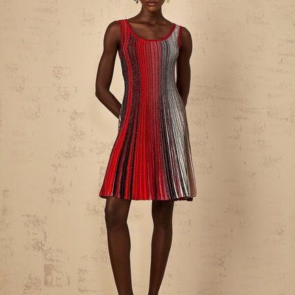 Raven Red Sequin Striped Mini Dress