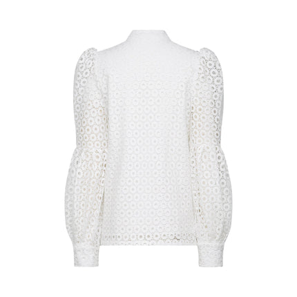 Rebecca White Blouse and Shorts Faux Flower Crystal Set