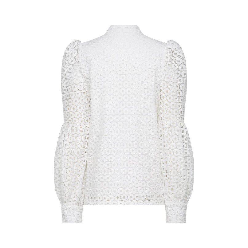 Rebecca White Blouse and Shorts Faux Flower Crystal Set