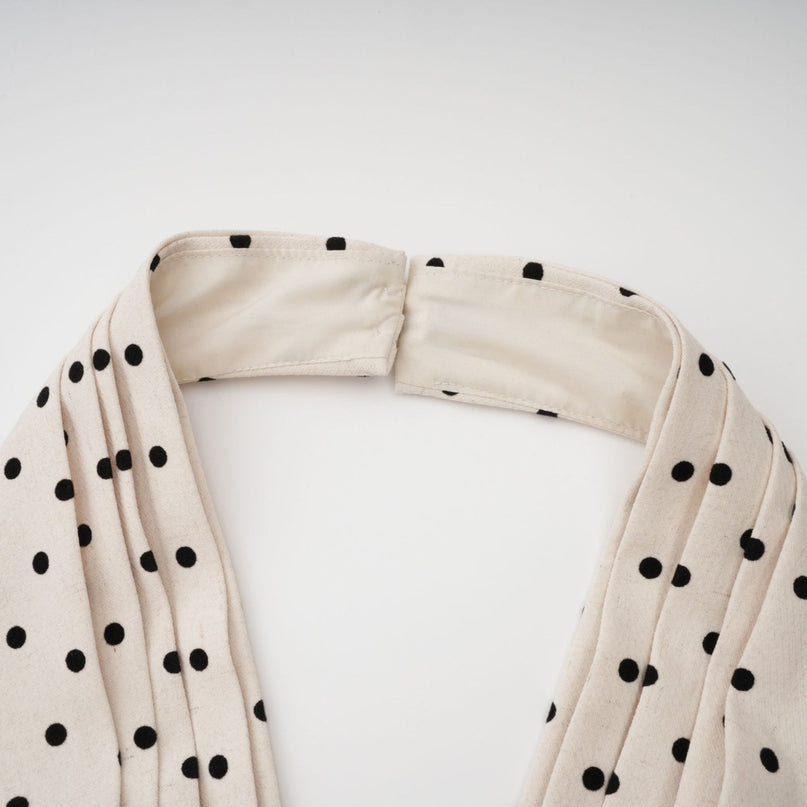 Rebekah White Polka Dot Halterneck Midi Dress with Bow Embellishment