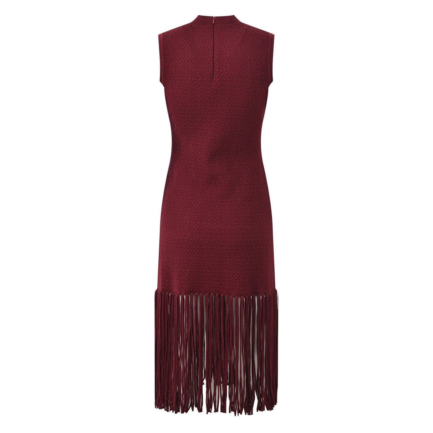 Red Fringe Hem Sleeveless Bodycon Dress