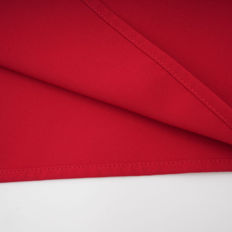 Red pleated maxi dress with high slit for Valentines Day