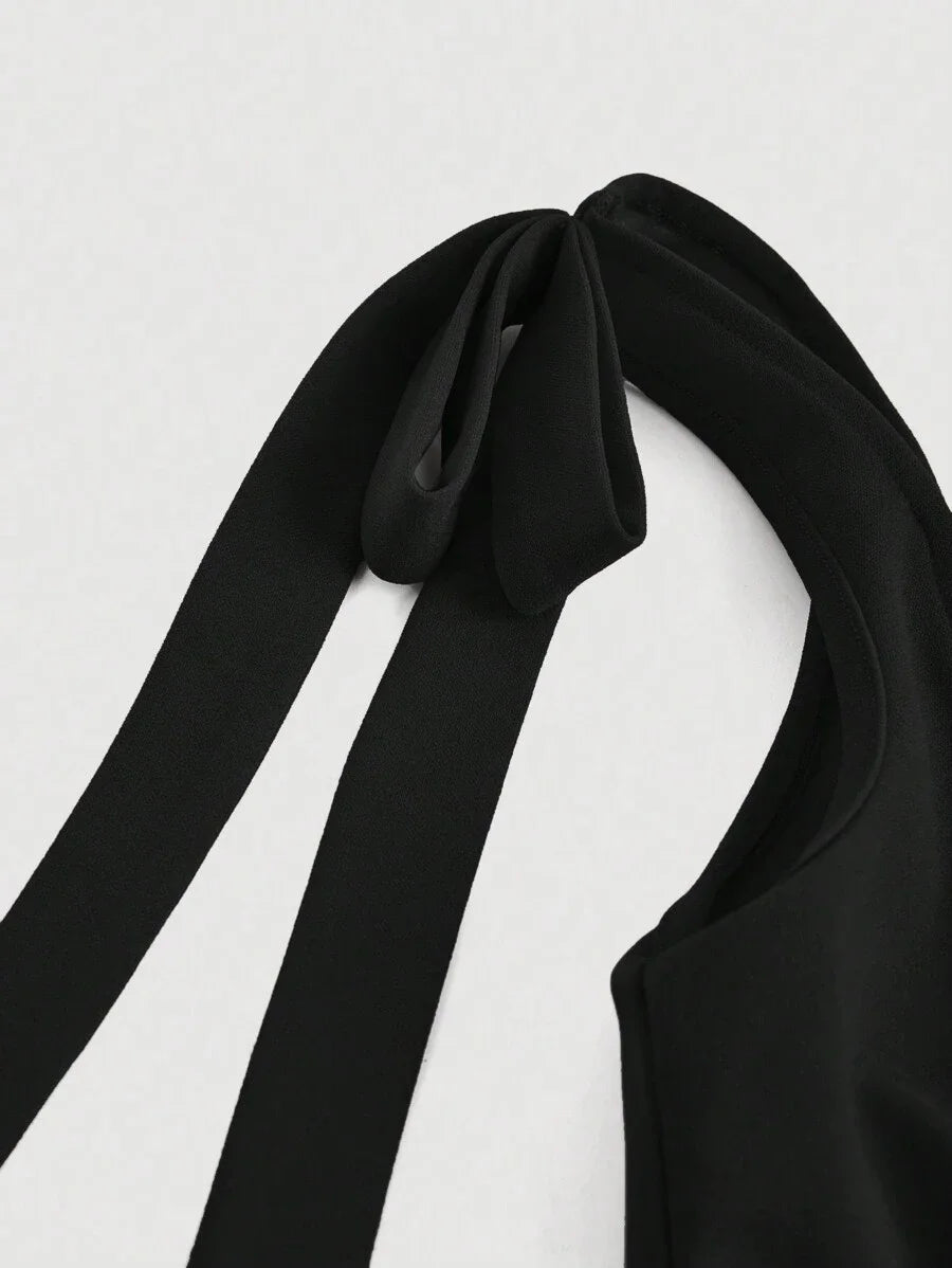 Red Suspender Front Tie Straight Pants Christmas Clothing Autumn And Winter Jumpsuits Elegant
