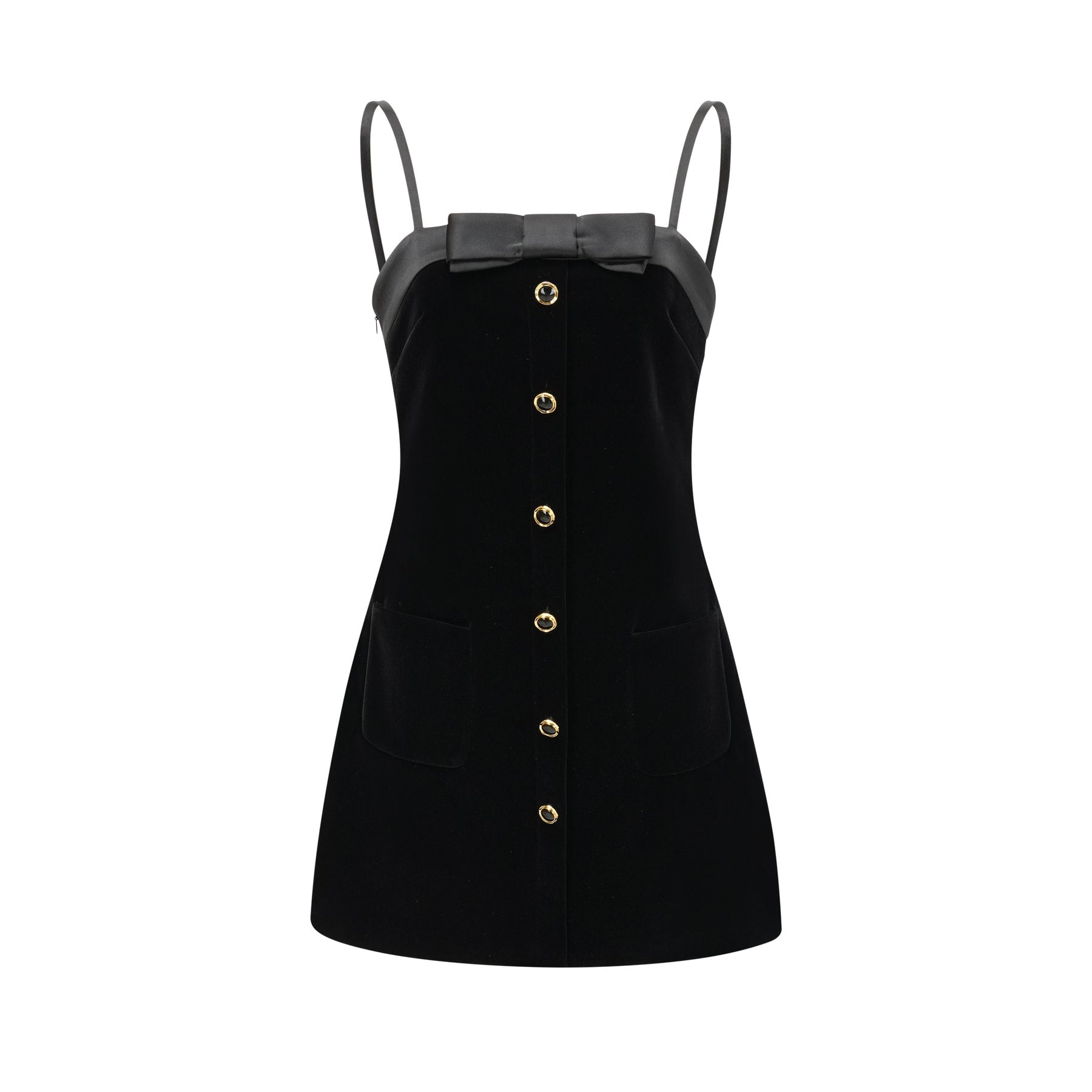 Reeva bowembellished velvet mini dress