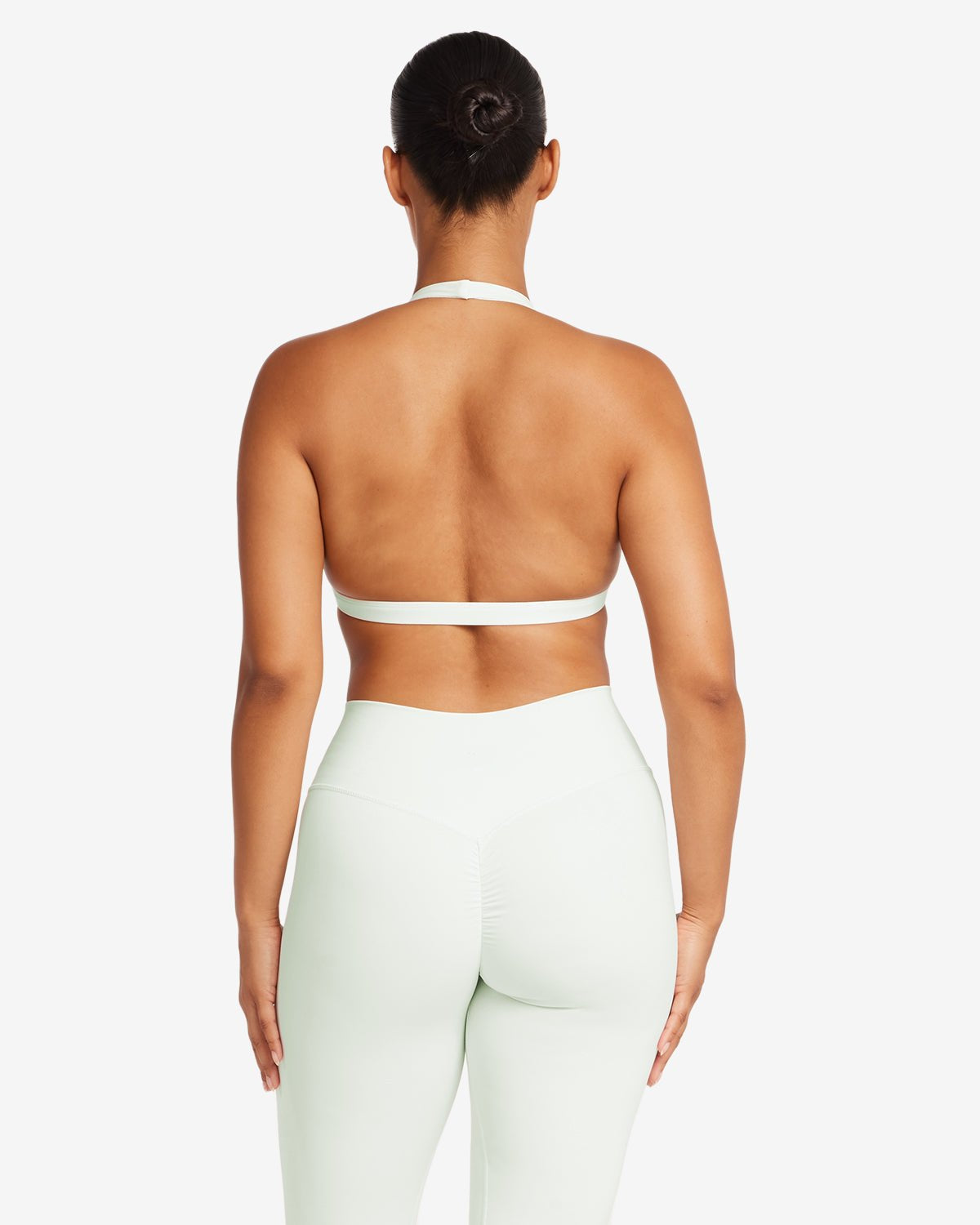 Relaxed fit crop top with v - neckline - Green