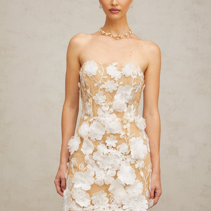 Renata White Floral Embroidery Mini Dress