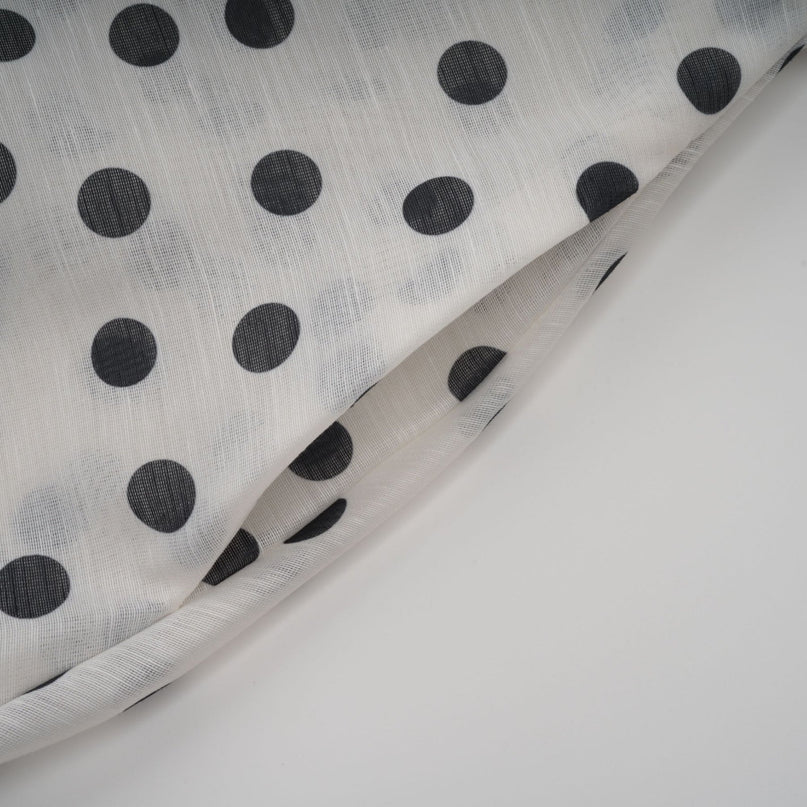 Renata White Polka Dot Halterneck Midi Dress with Bow Embellishment