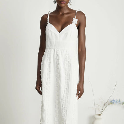 Renée lacebutterfly embroidered midi dress