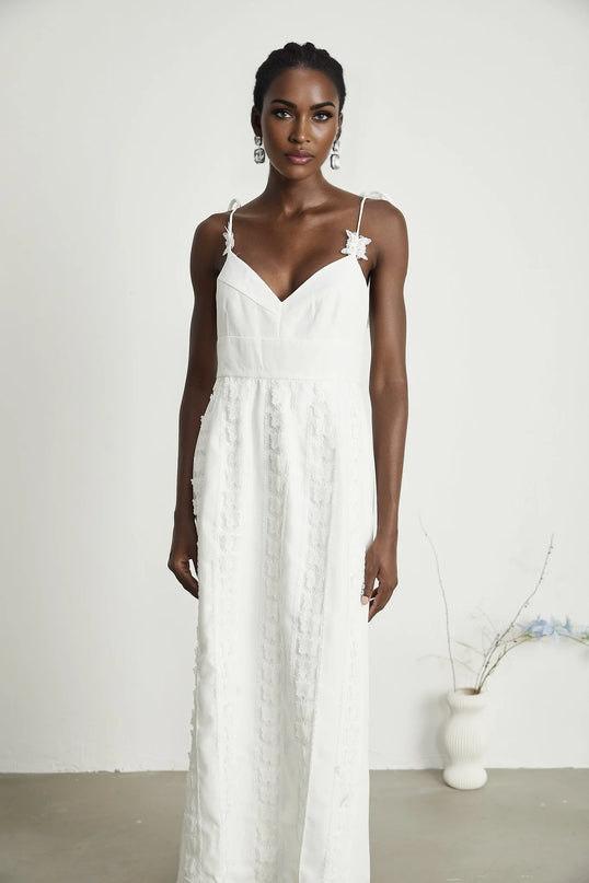 Renée lacebutterfly embroidered midi dress