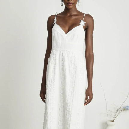 Renée lacebutterfly embroidered midi dress