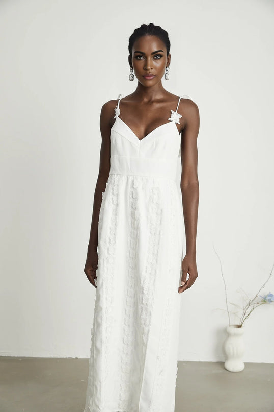 Renée lacebutterfly embroidered midi dress