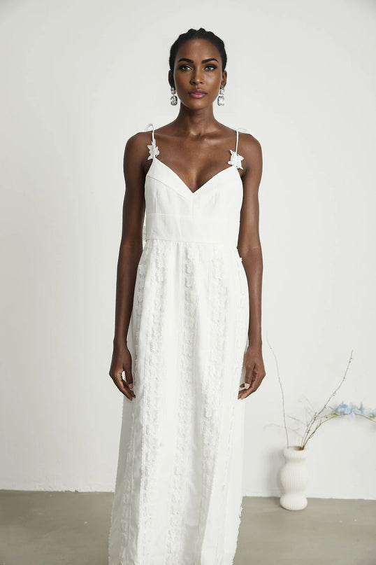 Renée lacebutterfly embroidered midi dress