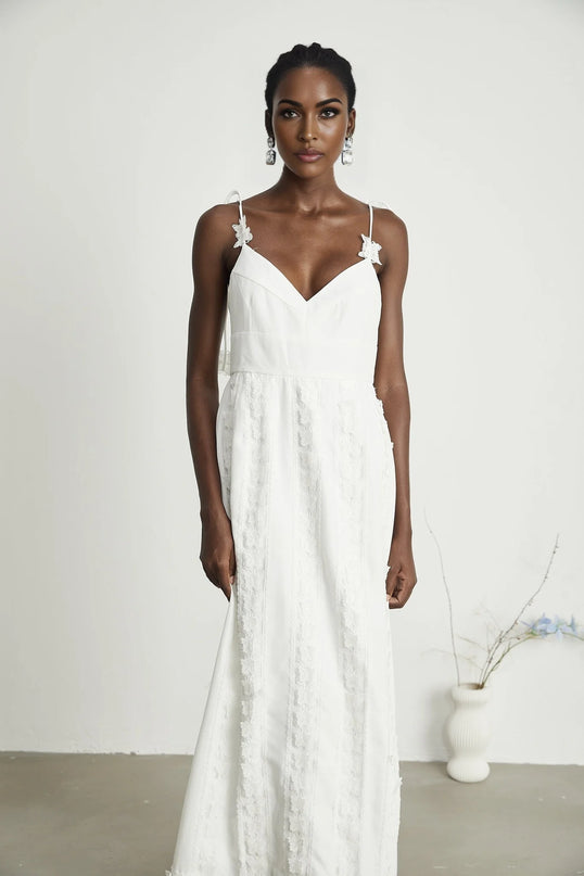 Renée lacebutterfly embroidered midi dress