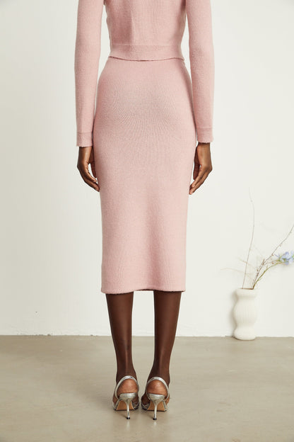 Renée pink embellished jacket  skirt matching set