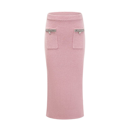 Renée pink embellished jacket  skirt matching set