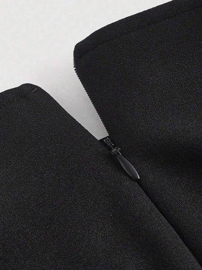Rhinestone Bow Detail Flap Detail Wrap Skirt