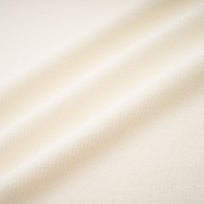 Riccarda White Midi Dress Double Jersey Knit Asymmetric Hem Ruched Detailing Rear Zip Fastening