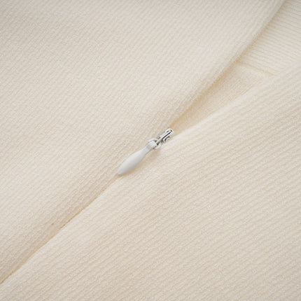 Riccarda White Midi Dress Double Jersey Knit Sleeveless Asymmetric Hem Ruched Detailing Rear Zip Fastening Lined