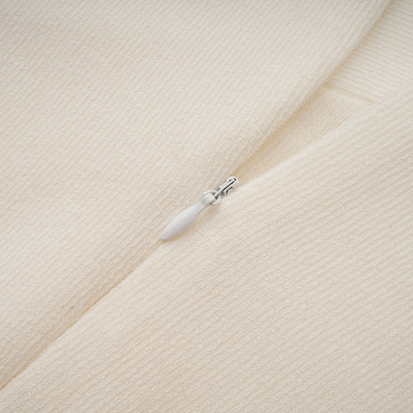Riccarda White Midi Dress Double Jersey Knit Sleeveless Asymmetric Hem Ruched Detailing Rear Zip Fastening Lined