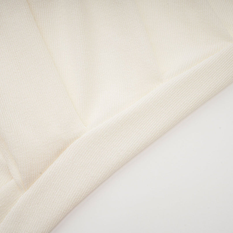 Riccarda White Midi Dress Double Jersey Knit Asymmetric Hem Ruched Detailing Rear Zip Fastening Lined Elegant Graceful Sophisticated Luxury Refinement Special Occasions Evenings Out Statement Piece Timeless Sophistication Terylene Fiber Composition