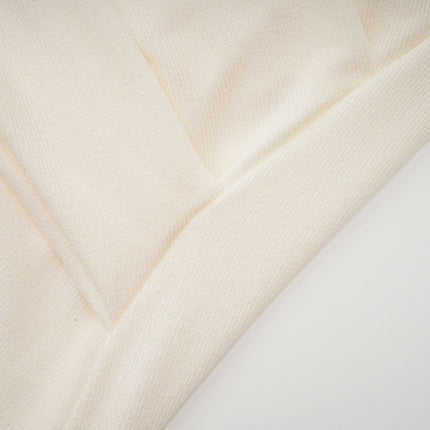 Riccarda White Midi Dress Double Jersey Knit Asymmetric Hem Ruched Detailing Sleeveless Elegant Chic Rear Zip Fastening Lined Luxury Sophistication Statement Piece Terylene Fiber