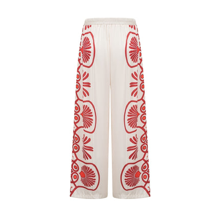 Rinata White & Multicolor Graphic Print Shirt & Trousers Set
