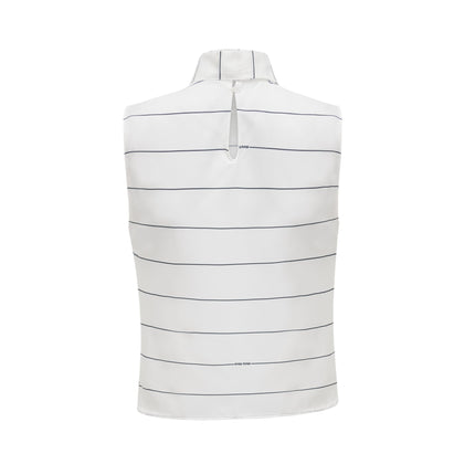 Rinata White Top Skirt Matching Set Polyester Spandex Striped Pattern