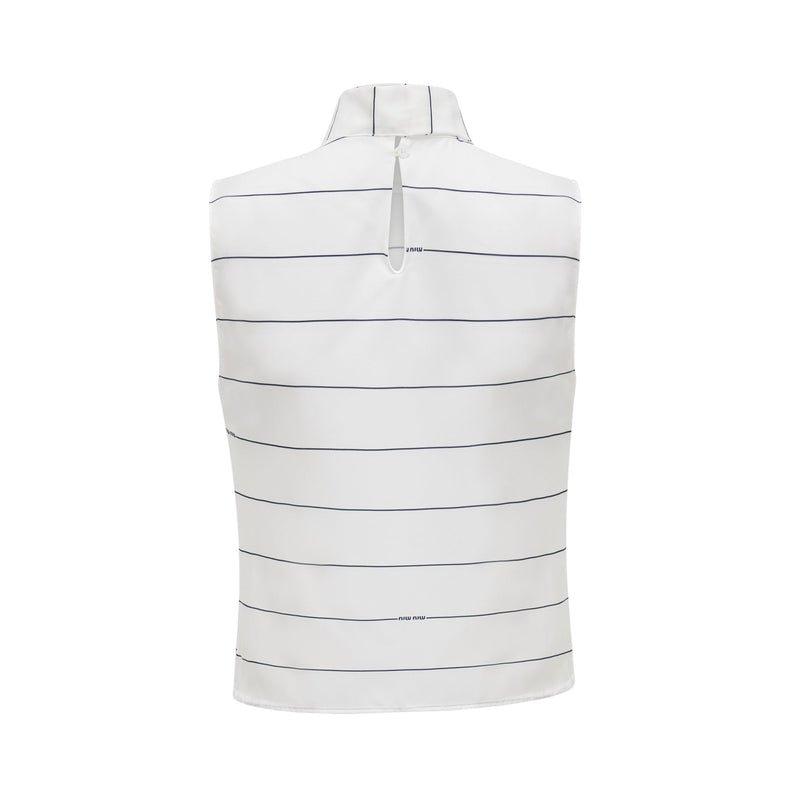 Rinata White Top Skirt Matching Set Polyester Spandex Striped Pattern