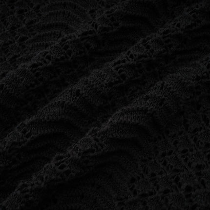 Rita Black Crochet Sequin Cardigan Skirt Set