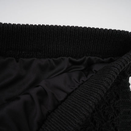 Rita Black Crochet Sequin Cardigan Skirt Set