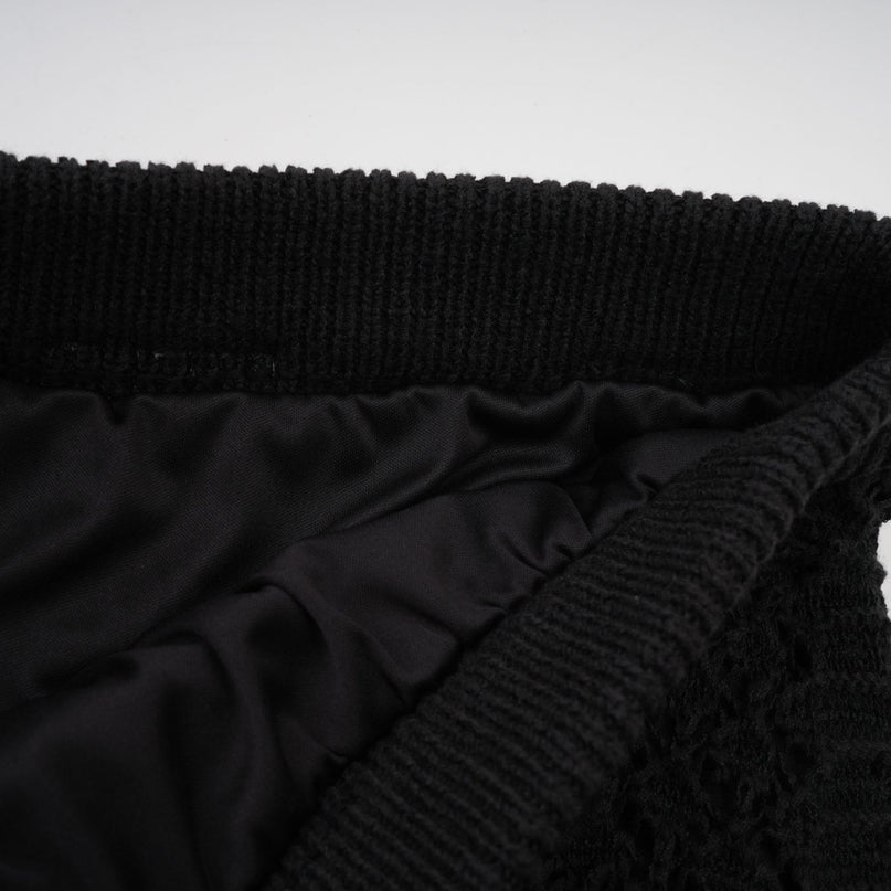 Rita Black Crochet Sequin Cardigan Skirt Set