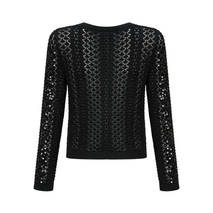 Rita Black Crochet Sequin Matching Set