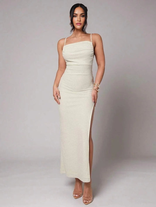 Romantic Backless TieNeck Dress White Suitable For Beach Vacation Holiday Party Poolside Wedding