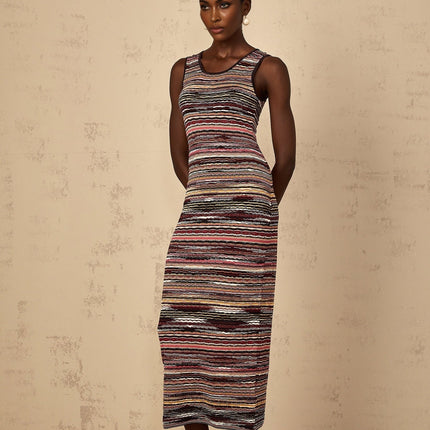 Rory Purple Crochet Knit Midi Dress