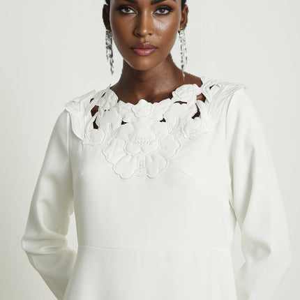 Rosalba White Floral Midi Dress