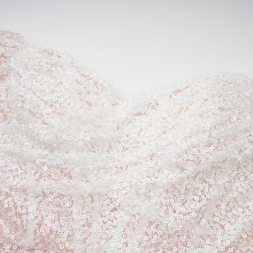 Rosalba White Sequin Off-shoulder Maxi Dress