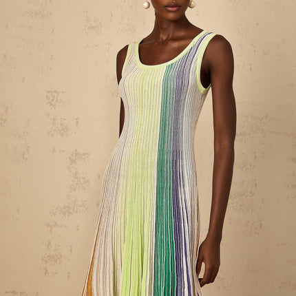 Rosalie Green Sequin Striped Mini Dress