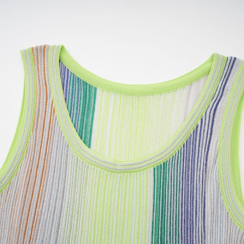 Rosalie Green Sequin Striped Mini Dress with Metallic Threading Square Neck Sleeveless Wide Straps Pleated Detailing Thigh-Length Silhouette
