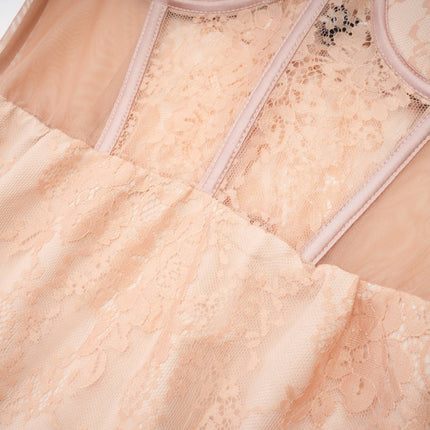 Rosalie Lace Sleeveless Dress in Neutrals