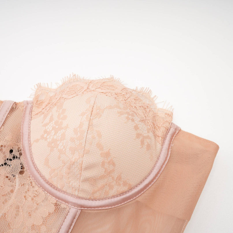 Rosalie Lace Sleeveless Dress in Neutrals