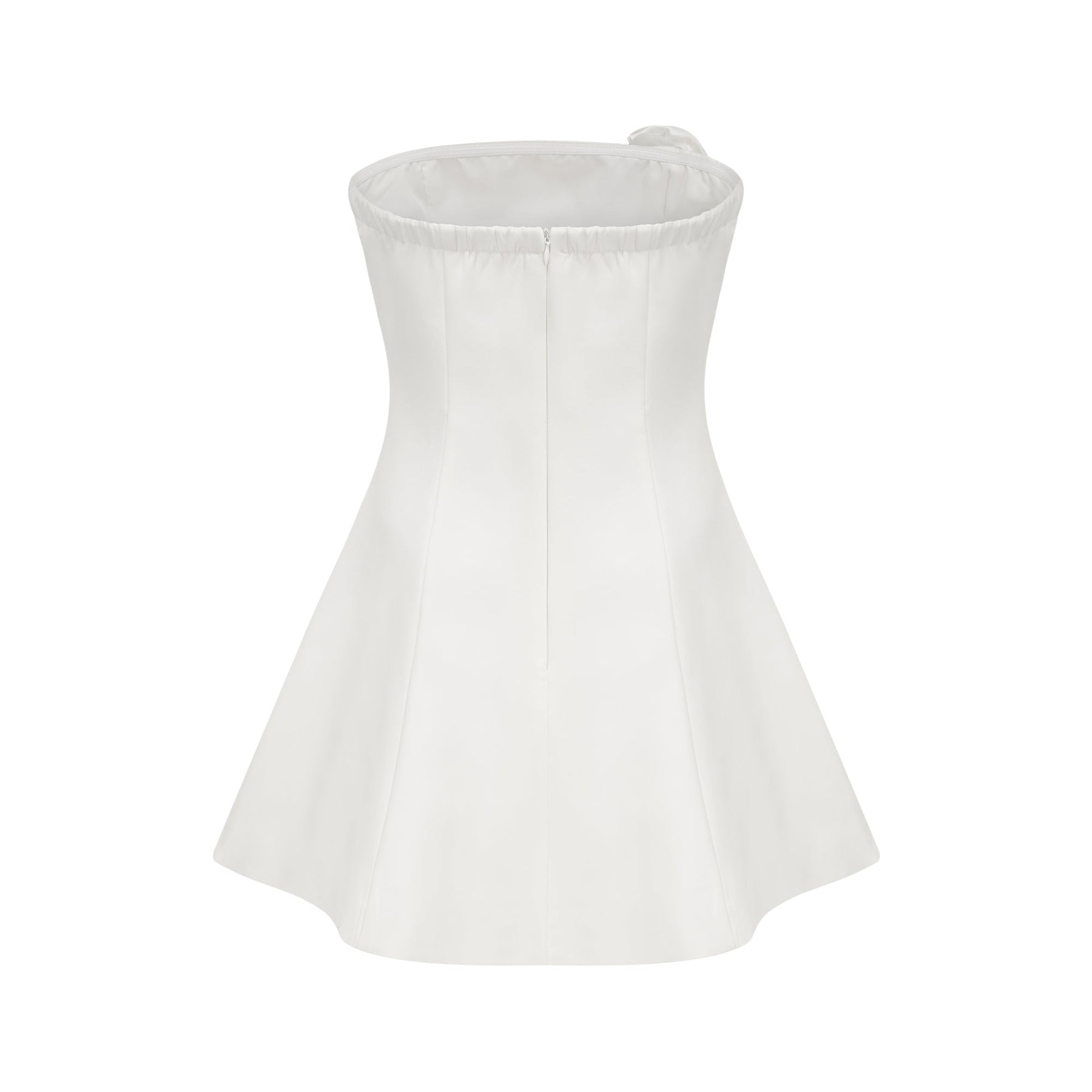 Rosalie white fauxflower mini dress