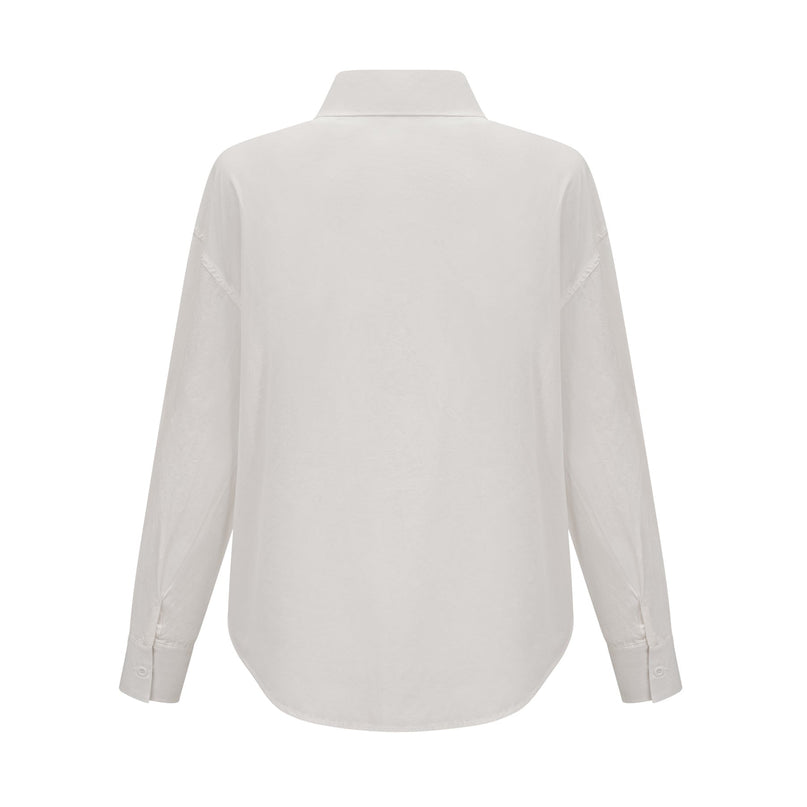 Rosalie white floral cutout shirt