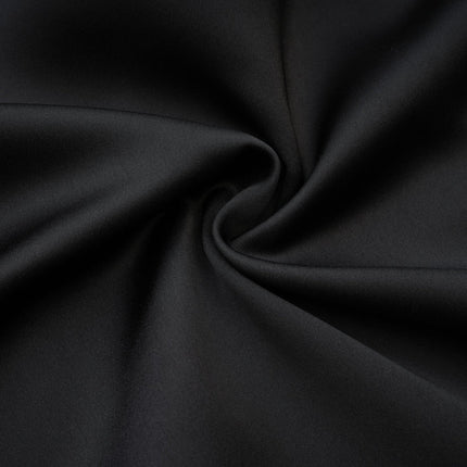 Rosanna Black Maxi Dress with Pleated Detailing and Flared Hem in Terylene Fiber