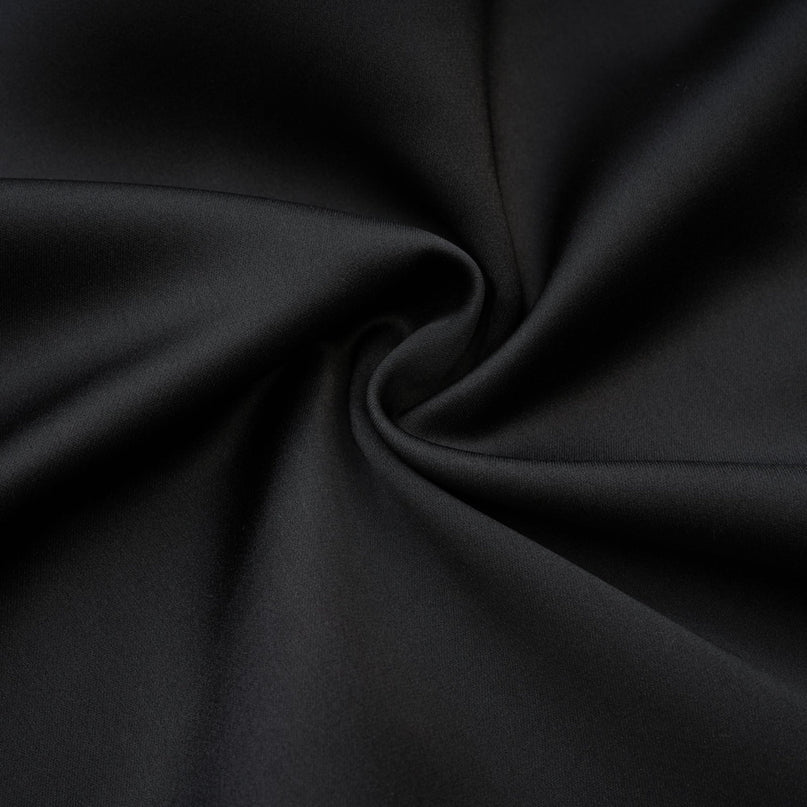 Rosanna Black Maxi Dress with Pleated Detailing and Flared Hem in Terylene Fiber