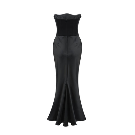 Rosanna Black Off-the-Shoulder Pleated Maxi Dress
