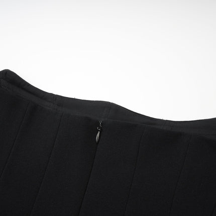 Rosanna Black Maxi Dress with Pleated Detailing and Flared Hem