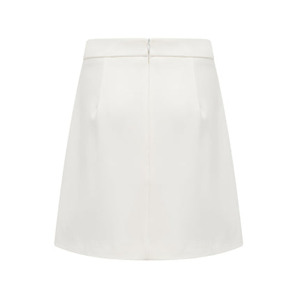 Rosaura White Crystal Embellished Skirt Top Set