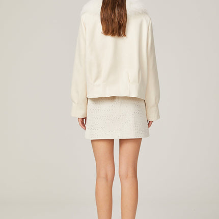 Rosaura White Faux Fur Coat Jacket